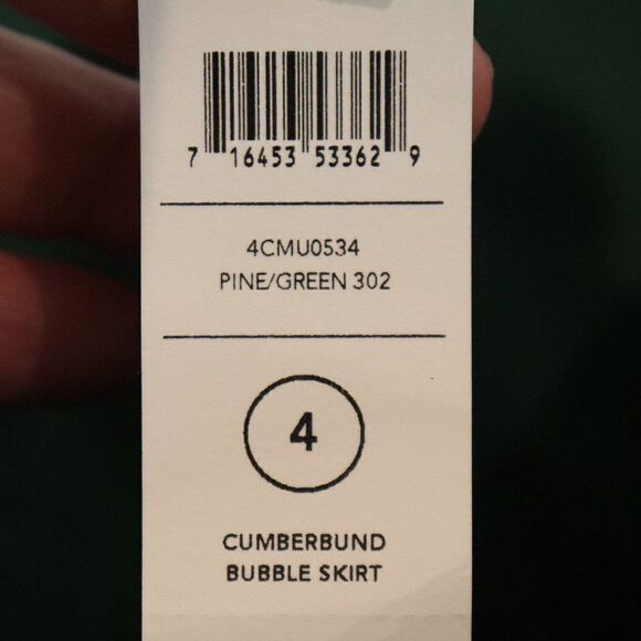 Kate Spade Saturday Green Cumberbund Bubble Skirt [size 4] New With Tags - Picture 7 of 8